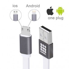 2 in 1 cavo di ricarica per iPhone e Android REVERSIBILE USB SPEED 100 CM