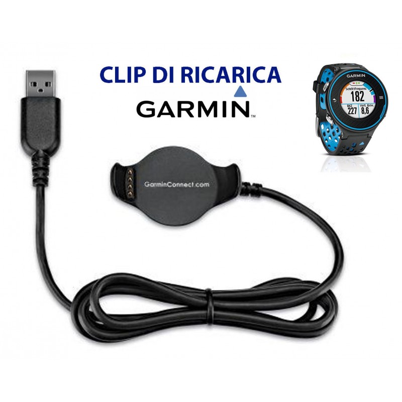 Garmin Clip di Ricarica con Presa USB per Forerunner 620, Nero