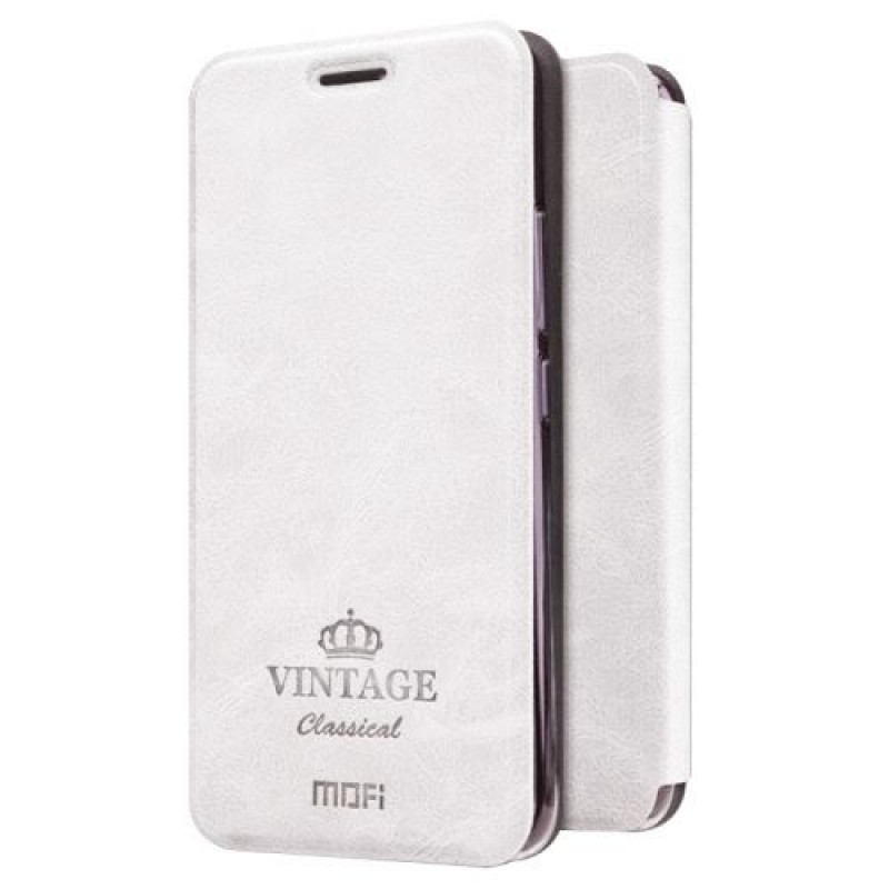 Meizu M5 Case Custodia Nero bianco Pelle Portafoglio Case Copertina MOFI VINTAGE
