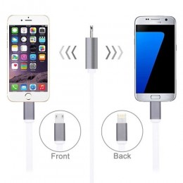 2 in 1 cavo di ricarica per iPhone e Android REVERSIBILE USB SPEED 100 CM