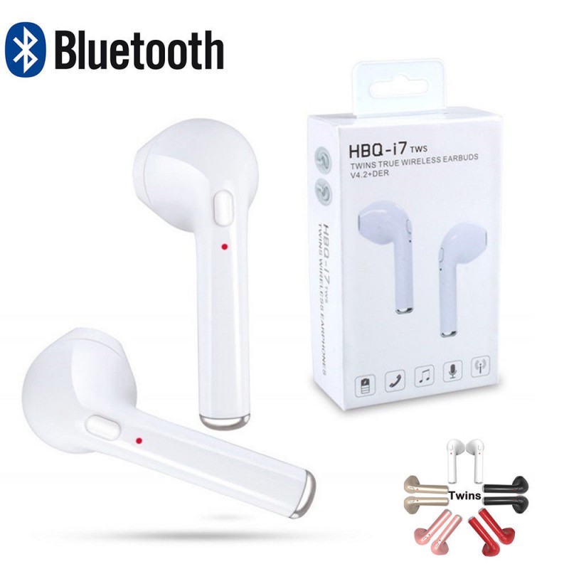 HBQ I7 AURICOLARI BLUETOOTH CUFFIE WIRELESS CON MICROFONO PER IPHONE 7