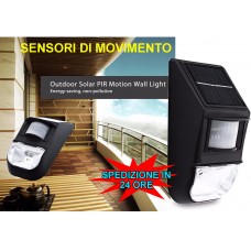 FARETTO PANNELLO CON SENSORE A ENERGIA SOLARE E CREPUSCOLARE A LED 2W