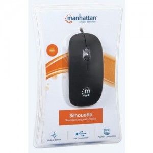 Mini Mouse Ottico Silhouette Manhattan - USB,Cavo 1,2m Nero  