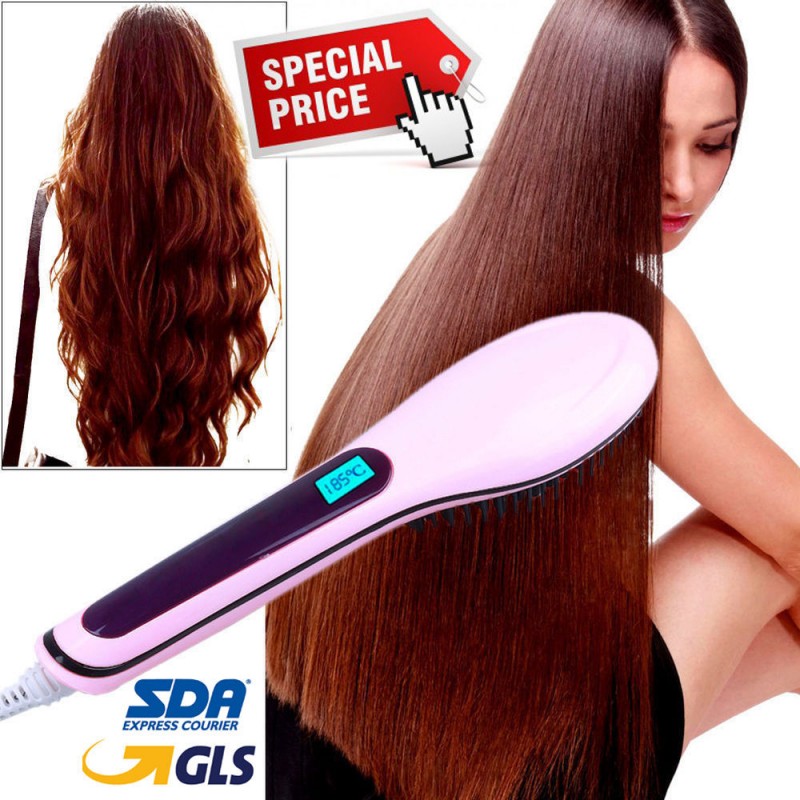 SPAZZOLA LISCIANTE PER CAPELLI PIASTRA DIGITALE CON LCD PROFESSIONALE HAIR STYLE