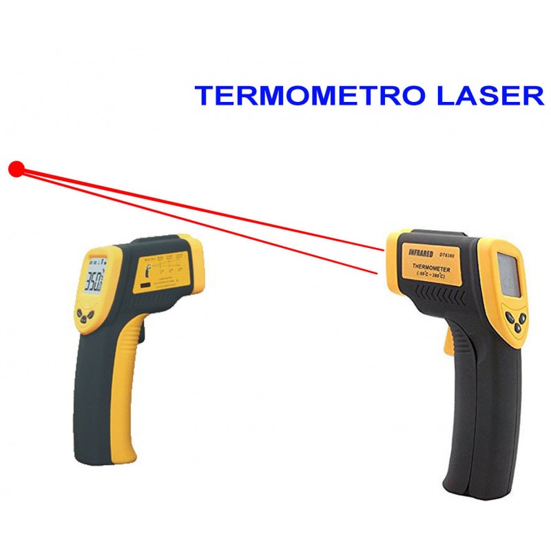 TERMOMETRO DIGITALE AD INFRAROSSI LASER MISURATORE TEMPERATURA DISPLAY  DT8380